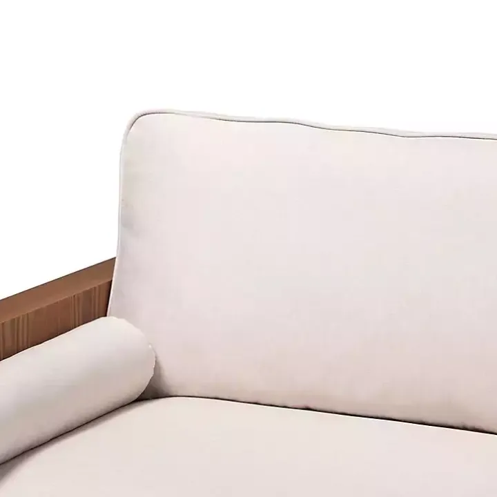 Beige Upholstered Harley Walnut Sofa