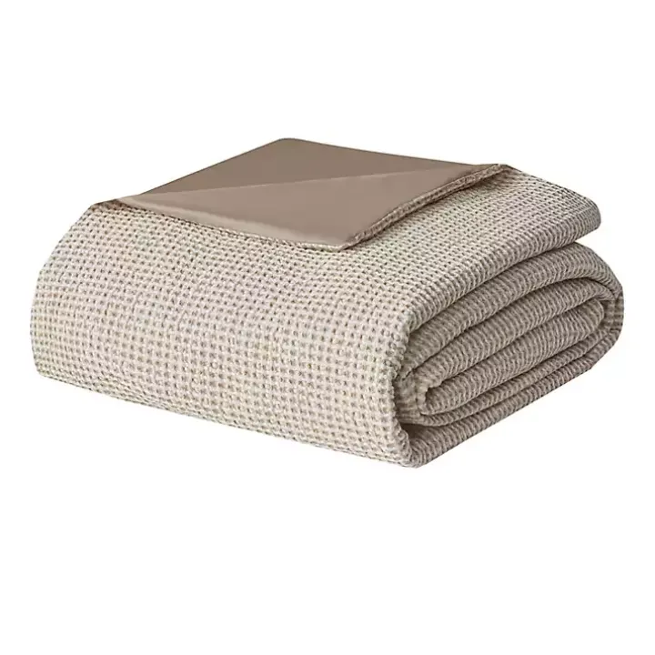 Beige Waffle Weave 3-pc. Queen Duvet Cover Set