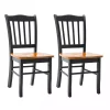 Black & Oak Wood Shaker Dining Chairs, Set of 2