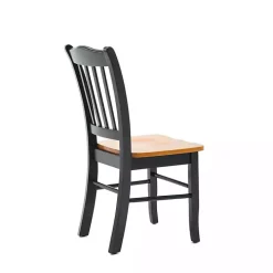 Black & Oak Wood Shaker Dining Chairs, Set of 2