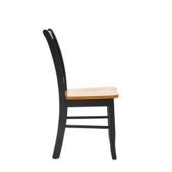 Black & Oak Wood Shaker Dining Chairs, Set of 2