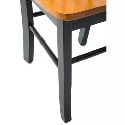 Black & Oak Wood Shaker Dining Chairs, Set of 2