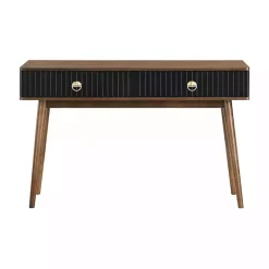 Black & Walnut Soft-Close Wood Console Table