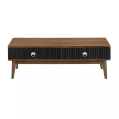 Black & Walnut Soft-Close Wood Coffee Table