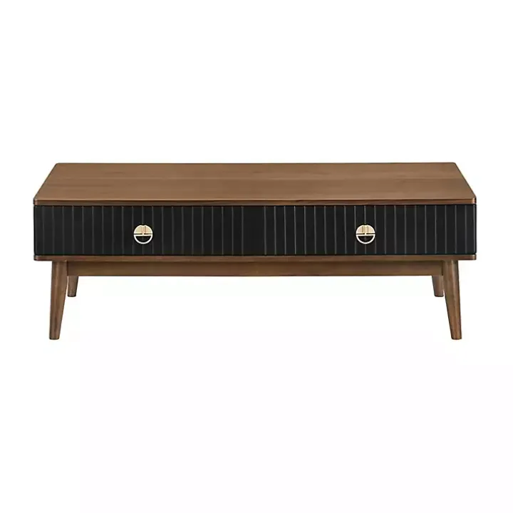 Black & Walnut Soft-Close Wood Coffee Table