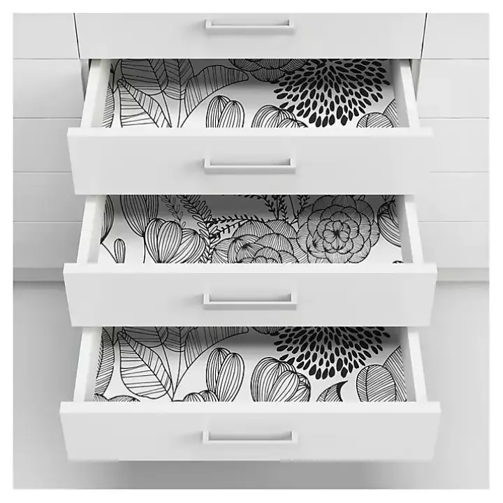 Black & White Floral Garden Peel & Stick Wallpaper