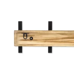 Black and Brown 5-Hook Coat Rack