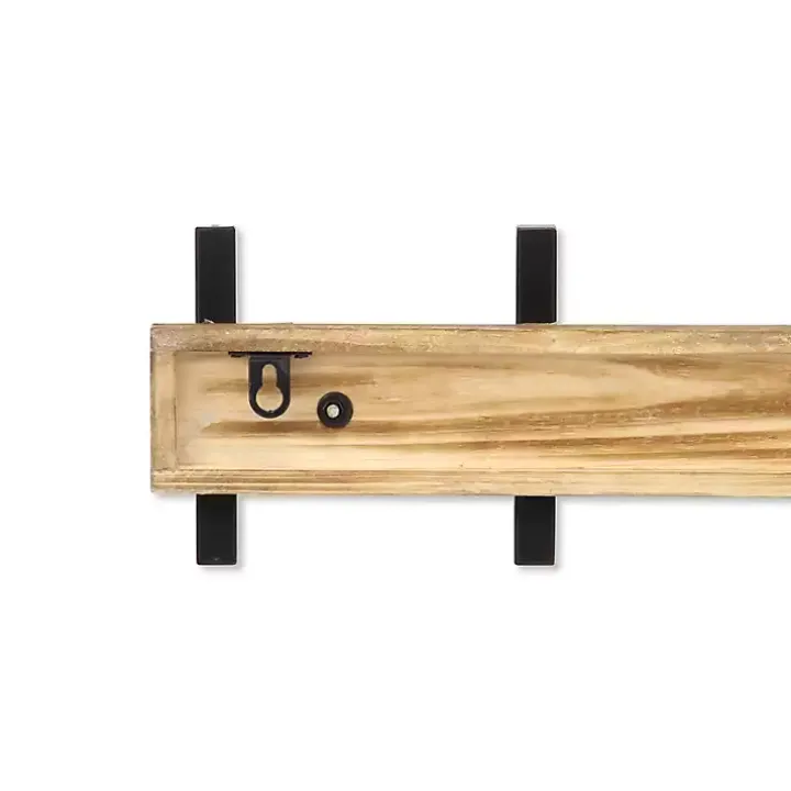 Black and Brown 5-Hook Coat Rack