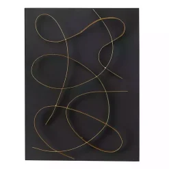 Black and Gold Abstract Wall Plaque