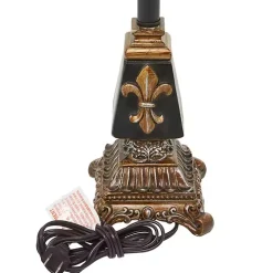 Black and Gold Fleur De Lis Buffet Lamp