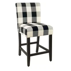 Black and White Buffalo Check Counter Stool