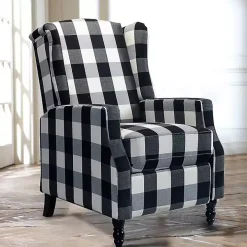 Black and White Buffalo Check Recliner