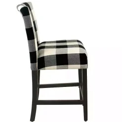 Black and White Buffalo Check Counter Stool