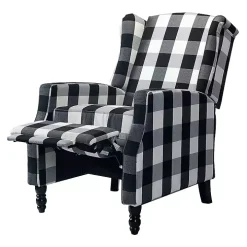 Black and White Buffalo Check Recliner