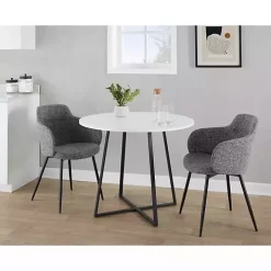 Black and White Canary Cosmo Round Dining Table