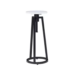 Black and White Marble Adjustable Drink Table