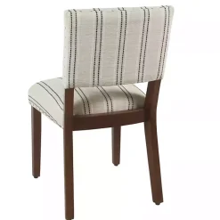 Black and White Striped Dining Chairs, Set of 2