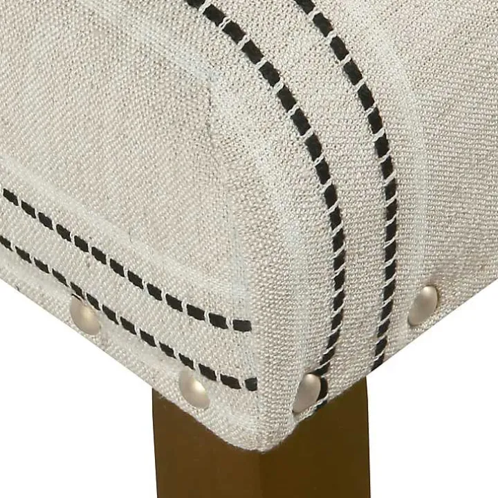 Black and White Striped Dining Chairs, Set of 2