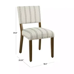 Black and White Striped Dining Chairs, Set of 2