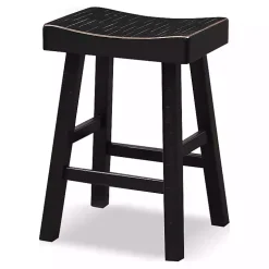 Black Backless Cooper Counter Stools, Set of 2