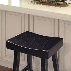 Black Backless Cooper Counter Stools, Set of 2