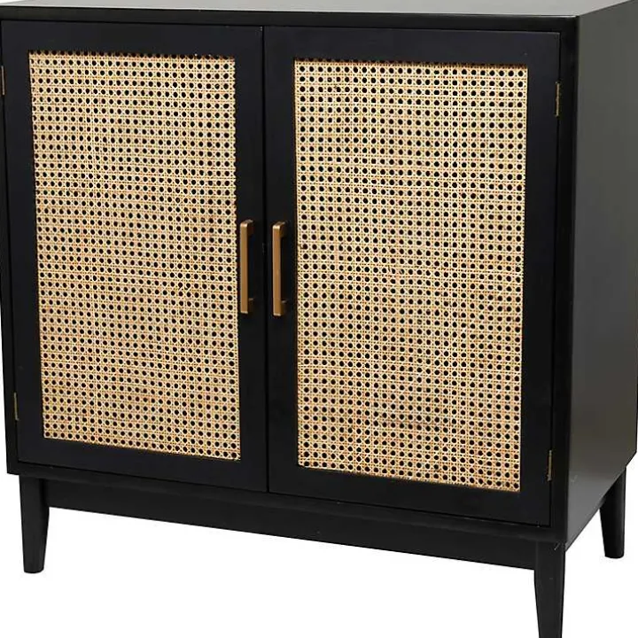 Black Cane 2-Door Media Cabinet