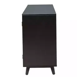 Black Cane Wood Storage Media Cabinet