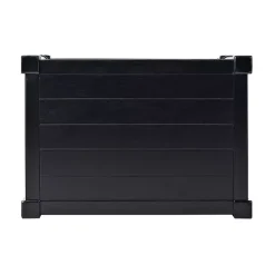 Black Carved Pinewood Farmhouse Accent Table