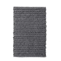Black Chenille Chain Stitched Bath Mat, 40 in.