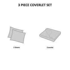 Black Chevron Full/Queen 3-pc. Coverlet Set