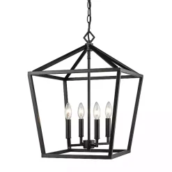 Black Classic Farmhouse Square Pendant Light
