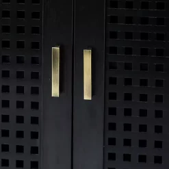 Black Contemporary Lattice Doors Sideboard