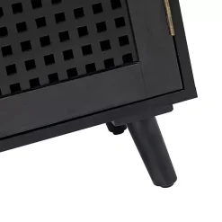 Black Contemporary Lattice Doors Sideboard
