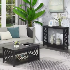 Black Cut-Out Sides Coffee Table