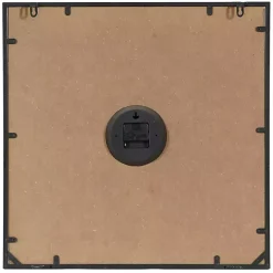 Black Distressed Wood Face Square Clock