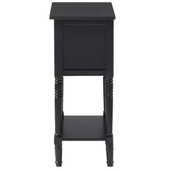 Black 3-Drawer Turned Legs Accent Table