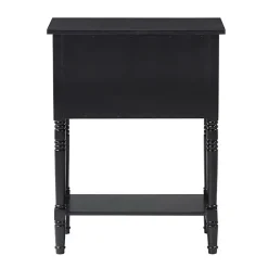 Black 3-Drawer Turned Legs Accent Table