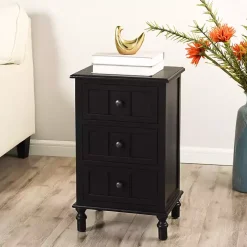Black 3-Drawer Winnie Accent Table