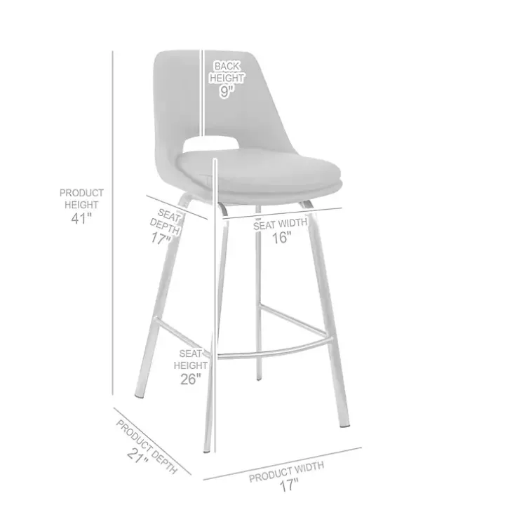 Black Faux Leather Carise Swivel Bar Stool