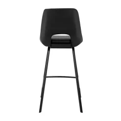 Black Faux Leather Carise Swivel Bar Stool