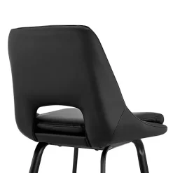 Black Faux Leather Carise Swivel Bar Stool