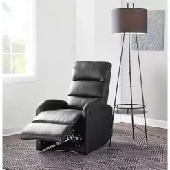 Black Faux Leather Dormi Recliner