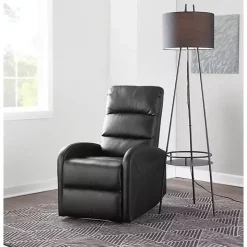 Black Faux Leather Dormi Recliner