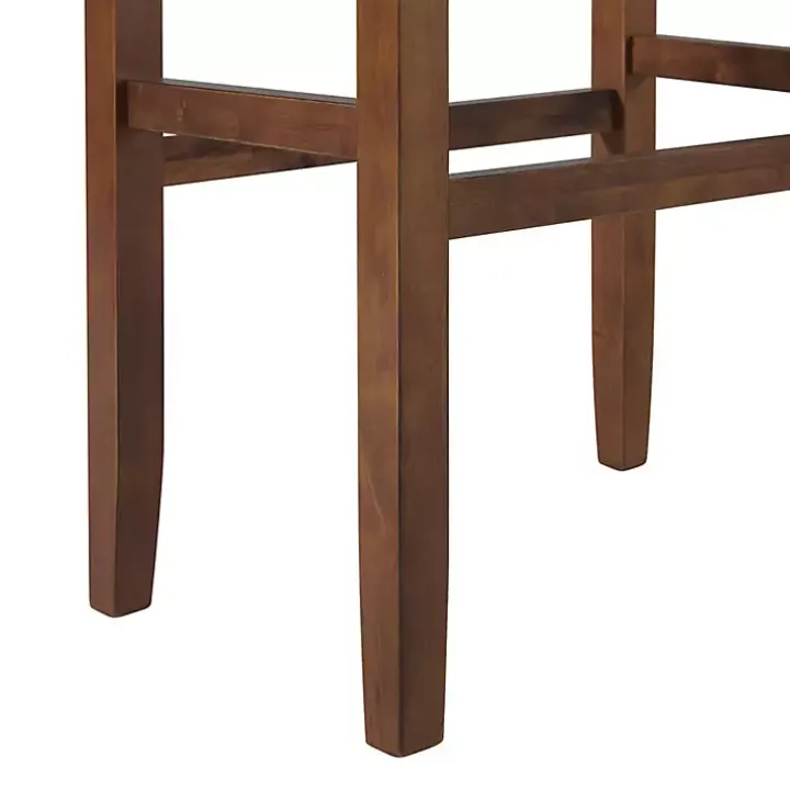 Black Faux Leather Madison Walnut Bar Stool