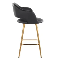 Black Faux Leather Marge Counter Stools, Set of 2