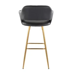 Black Faux Leather Marge Bar Stools, Set of 2