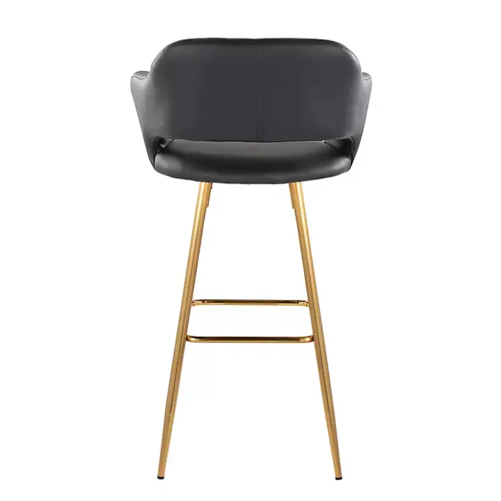 Black Faux Leather Marge Bar Stools, Set of 2