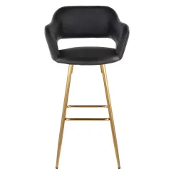 Black Faux Leather Marge Bar Stools, Set of 2