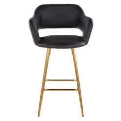 Black Faux Leather Marge Counter Stools, Set of 2