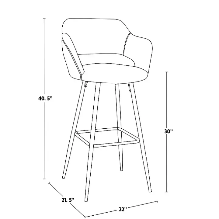 Black Faux Leather Marge Bar Stools, Set of 2